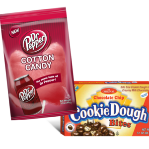 Dr. Pepper Cotton Candy 3.1oz & Cookie Dough Bites® – Chocolate Chip 3.1oz
